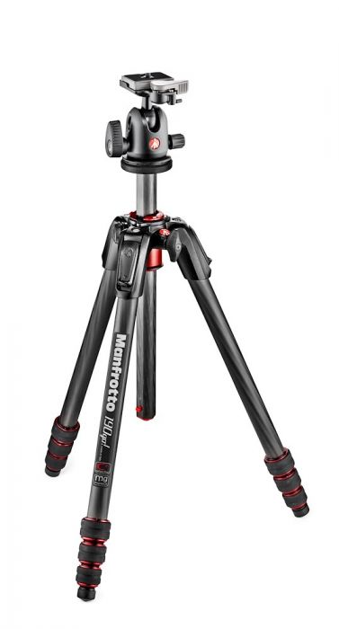 Bộ chân máy ảnh Manfrotto 190 GO! CF 4-S Kit Ball Head Màu Đen