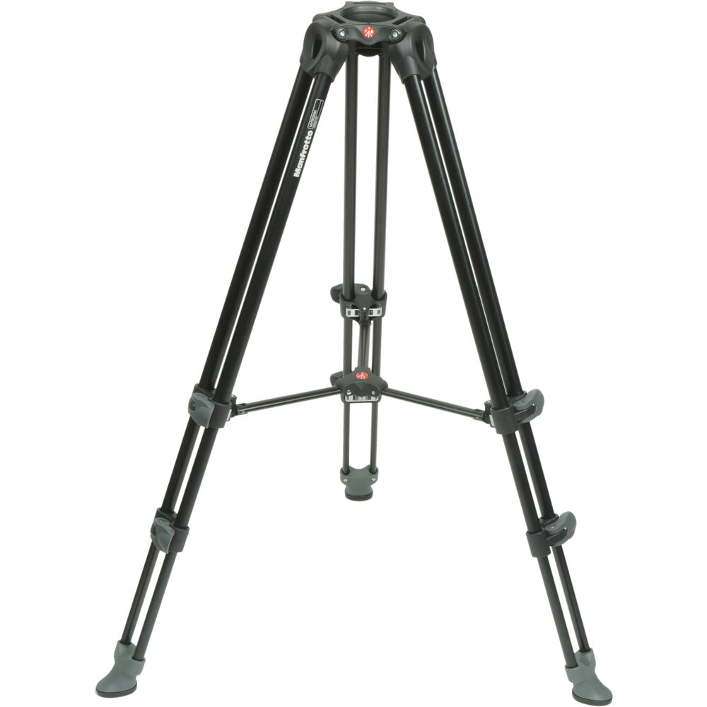 Bộ chân máy quay Manfrotto MVH500A & MVT502AM Aluminium Twin Leg Tripod (Middle Spreader)