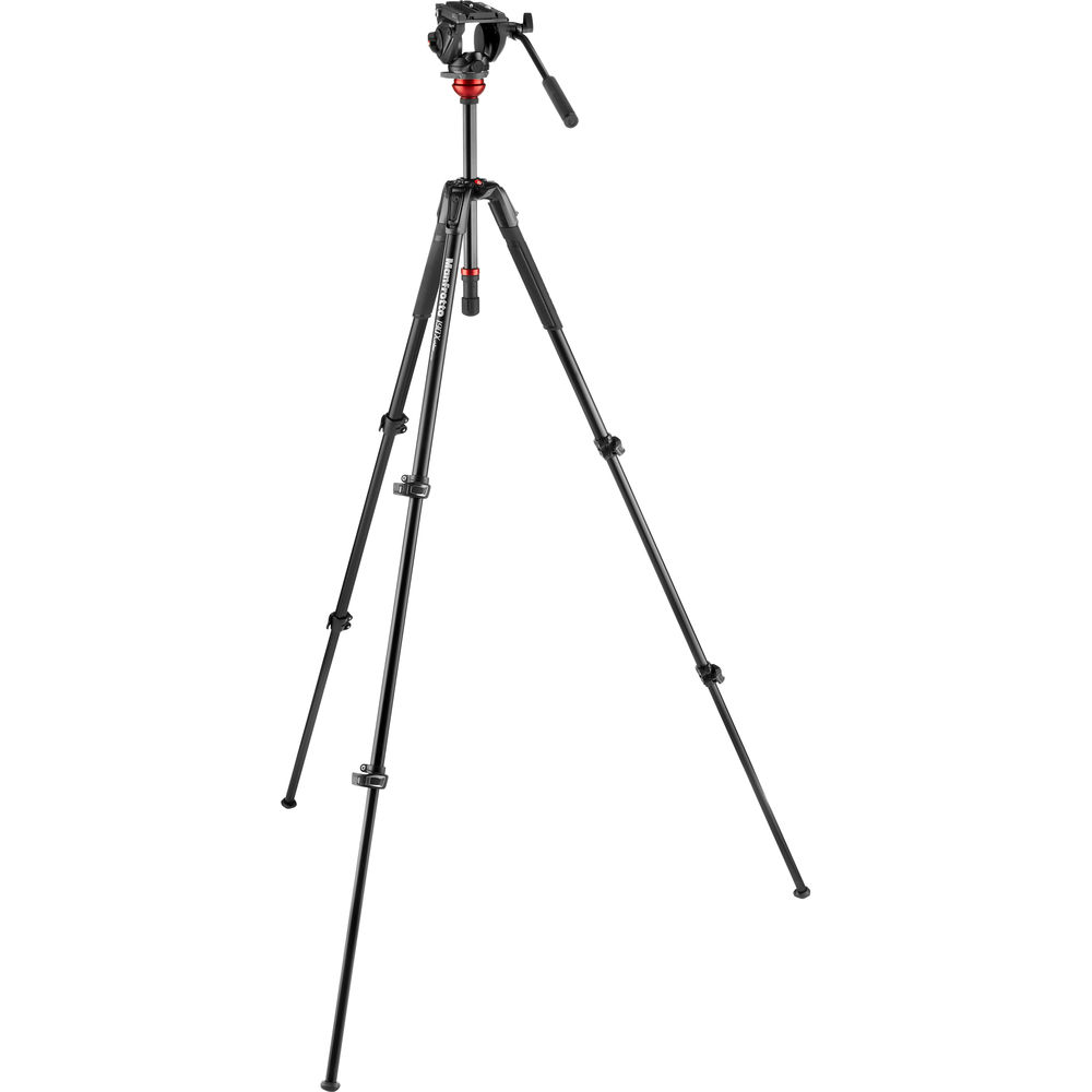 Bộ chân máy quay Manfrotto 500 Fluid Video Head & 190X Video Aluminum Tripod (Leveling Column)